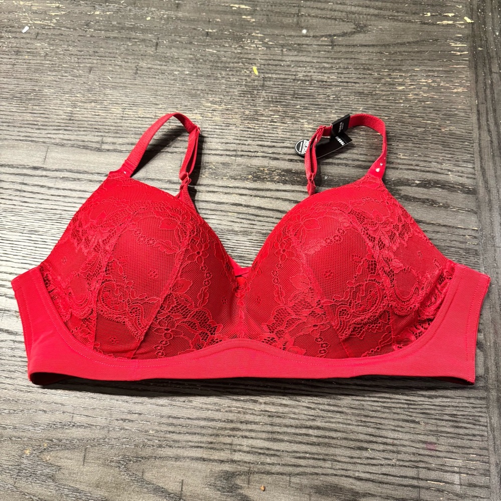 Torrid Wirefree Push-up Bra Red